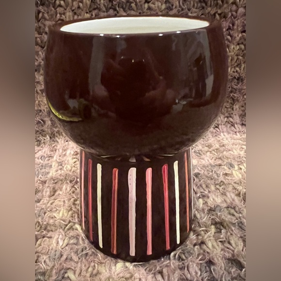 Opal House, Picasso Inspired Face Planter/Vase 6” Stoneware, dark brown - Picture 7 of 12